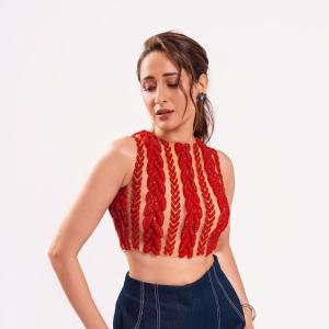 Pragya Jaiswal's Stylish Red Crop Top and Denim Look – Fashion Inspiration