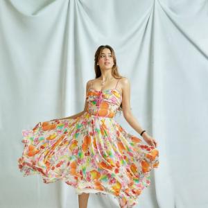 Janhvi Kapoor in a Vibrant Floral Dress | Elegant and Joyful Photoshoot Look