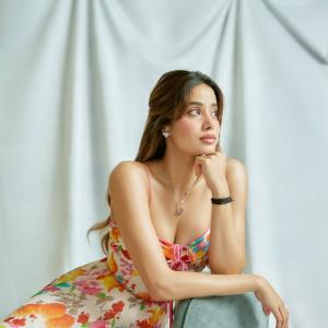 Janhvi Kapoor in a Vibrant Floral Dress | Elegant and Joyful Photoshoot Look