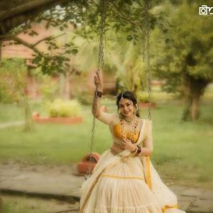Mokksha in Traditional Lehenga – Elegant Photoshoot by the Water and Garden