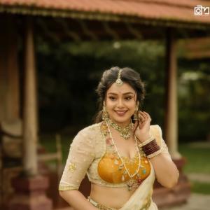 Mokksha in Traditional Lehenga – Elegant Photoshoot by the Water and Garden