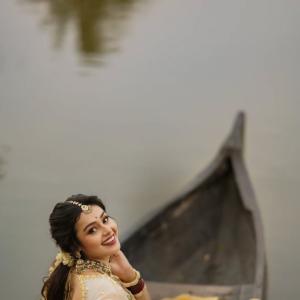 Mokksha in Traditional Lehenga – Elegant Photoshoot by the Water and Garden