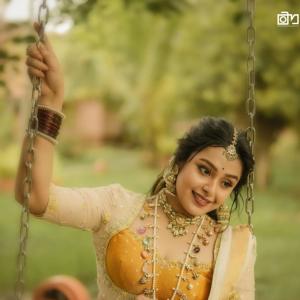 Mokksha in Traditional Lehenga – Elegant Photoshoot by the Water and Garden