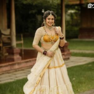 Mokksha in Traditional Lehenga – Elegant Photoshoot by the Water and Garden