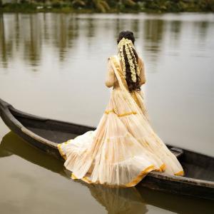 Mokksha in Traditional Lehenga – Elegant Photoshoot by the Water and Garden