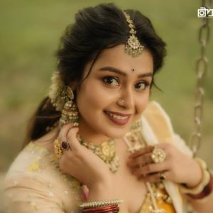 Mokksha in Traditional Lehenga – Elegant Photoshoot by the Water and Garden