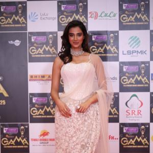 Minakshi Choudary at GAMA Telugu Movie Awards: Stunning Look in Elegant Saree