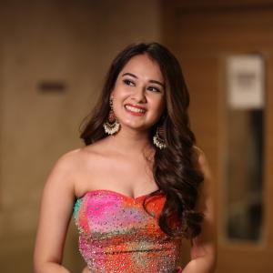 Actress Virti Vaghan Stuns in Colorful Tie-Dye Gown: A Perfect Blend of Elegance and Vibrancy