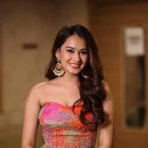 Actress Virti Vaghan Stuns in Colorful Tie-Dye Gown: A Perfect Blend of Elegance and Vibrancy