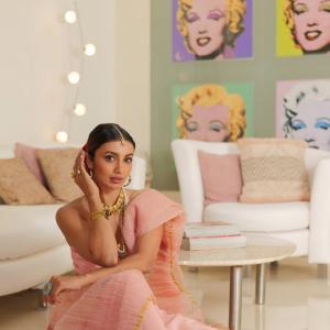 Tejaswi Madiwada Looks Stunning in Traditional Pink Saree with Elegant Jewelry