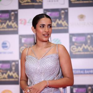 Niharika Konidela Shines in Silver Lavender Gown at Red Carpet Event
