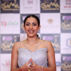 Niharika Konidela Shines in Silver Lavender Gown at Red Carpet Event