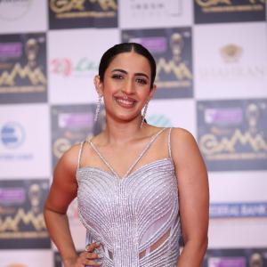 Niharika Konidela Shines in Silver Lavender Gown at Red Carpet Event