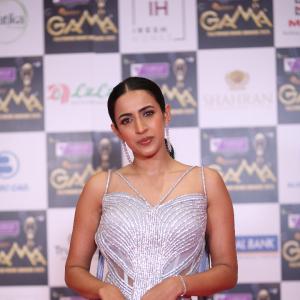 Niharika Konidela Shines in Silver Lavender Gown at Red Carpet Event