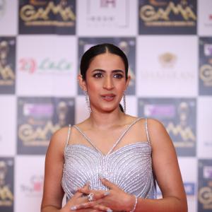 Niharika Konidela Shines in Silver Lavender Gown at Red Carpet Event