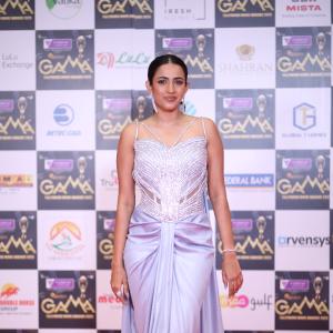 Niharika Konidela Shines in Silver Lavender Gown at Red Carpet Event