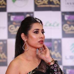 Priya Hegde Stuns in Black Floral Lehenga at Tollywood Movie Awards 2025