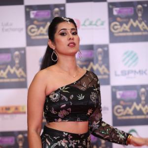 Priya Hegde Stuns in Black Floral Lehenga at Tollywood Movie Awards 2025