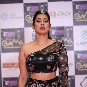 Priya Hegde Stuns in Black Floral Lehenga at Tollywood Movie Awards 2025