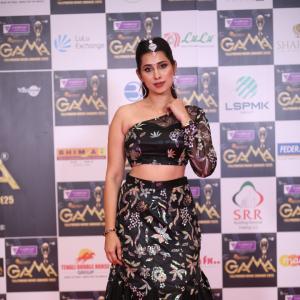 Priya Hegde Stuns in Black Floral Lehenga at Tollywood Movie Awards 2025