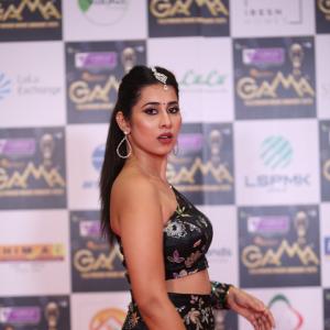 Priya Hegde Stuns in Black Floral Lehenga at Tollywood Movie Awards 2025
