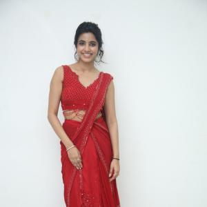 Shivani Nagaram Stuns in Elegant Red Saree with Modern Blouse Design