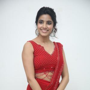 Shivani Nagaram Stuns in Elegant Red Saree with Modern Blouse Design