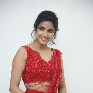 Shivani Nagaram Stuns in Elegant Red Saree with Modern Blouse Design