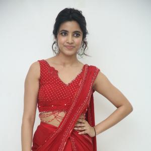 Shivani Nagaram Stuns in Elegant Red Saree with Modern Blouse Design
