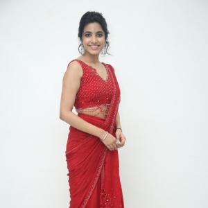 Shivani Nagaram Stuns in Elegant Red Saree with Modern Blouse Design