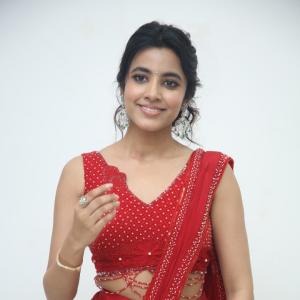Shivani Nagaram Stuns in Elegant Red Saree with Modern Blouse Design