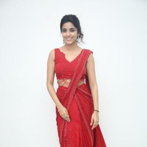 Shivani Nagaram Stuns in Elegant Red Saree with Modern Blouse Design