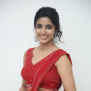Shivani Nagaram Stuns in Elegant Red Saree with Modern Blouse Design