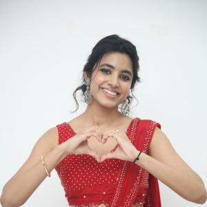 Shivani Nagaram Stuns in Elegant Red Saree with Modern Blouse Design