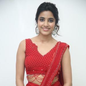 Shivani Nagaram Stuns in Elegant Red Saree with Modern Blouse Design