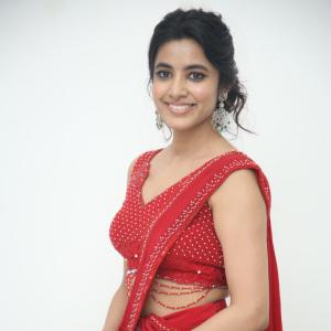 Shivani Nagaram Stuns in Elegant Red Saree with Modern Blouse Design