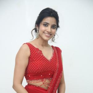 Shivani Nagaram Stuns in Elegant Red Saree with Modern Blouse Design