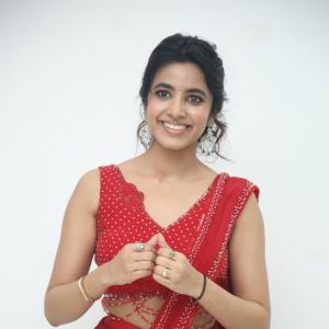 Shivani Nagaram Stuns in Elegant Red Saree with Modern Blouse Design