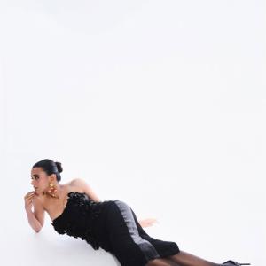 Hebbah Patel Stuns in Elegant Black Strapless Gown