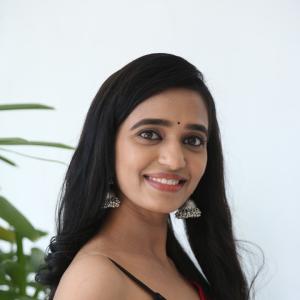 Trupthi Ravindra Looks Gorgeous in Red Saree with Black Blouse