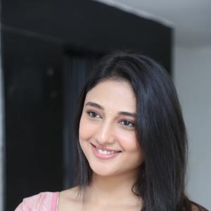 Ritika Nayak Looks Elegant in Pink Silk Saree with Golden Accessories