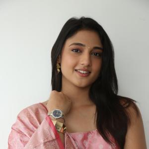 Ritika Nayak Looks Elegant in Pink Silk Saree with Golden Accessories