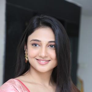 Ritika Nayak Looks Elegant in Pink Silk Saree with Golden Accessories