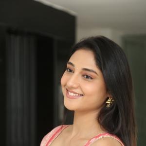 Ritika Nayak Looks Elegant in Pink Silk Saree with Golden Accessories