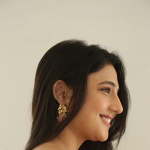 Ritika Nayak Looks Elegant in Pink Silk Saree with Golden Accessories