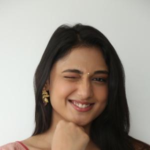 Ritika Nayak Looks Elegant in Pink Silk Saree with Golden Accessories