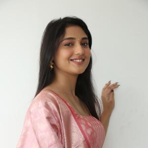 Ritika Nayak Looks Elegant in Pink Silk Saree with Golden Accessories