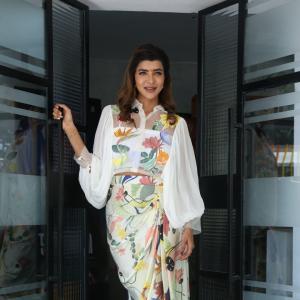 Manchu Lakshmi Shines in Elegant Floral Outfit with Modern Charm