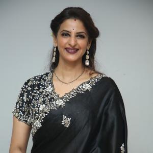Indrani Davaluri Looks Elegant in Black Saree with Silver Embellishments