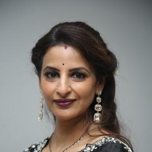 Indrani Davaluri Looks Elegant in Black Saree with Silver Embellishments